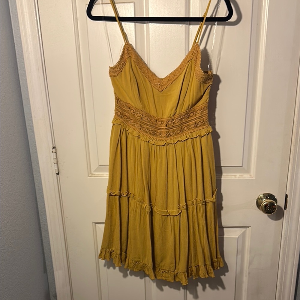 Ultra Flirt Yellow Ruffled Tiered Sundress
